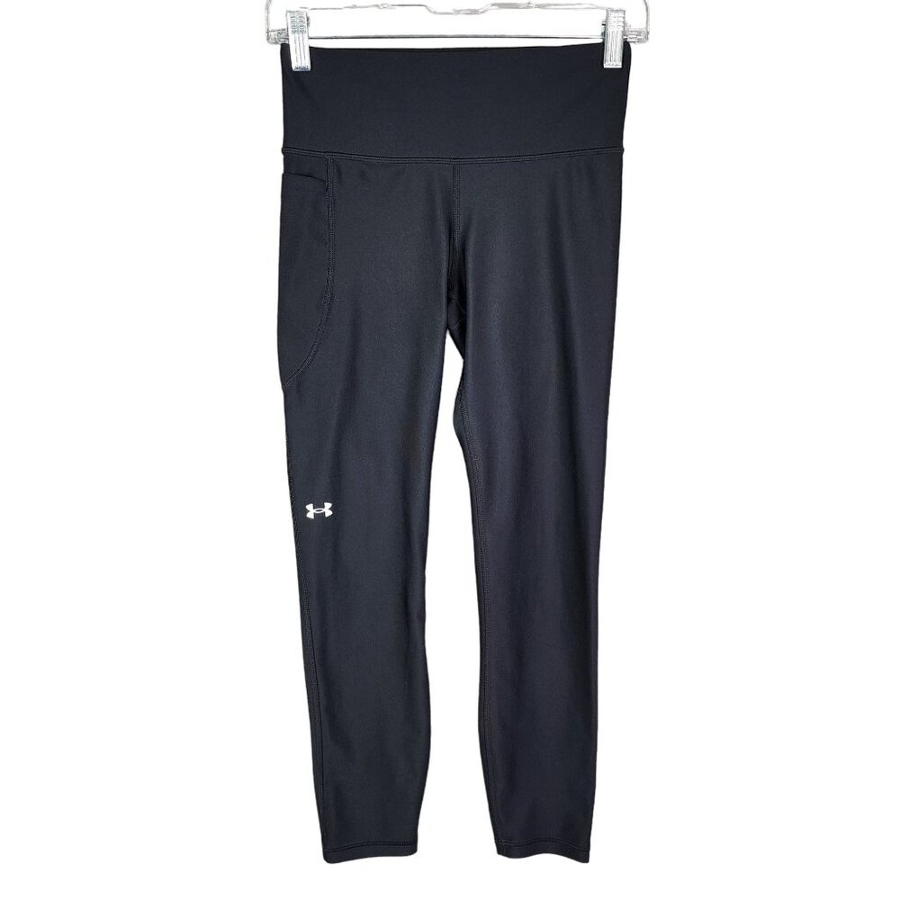 Womens Black Under Armour HeatGear Compression Leggings Size S